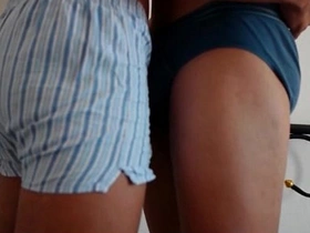 Gay scene with bareback sex with Asian twinks Nevin and Sam.