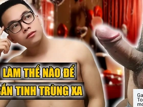 A hunk of a teacher teaches how to shoot cum as far as possible.