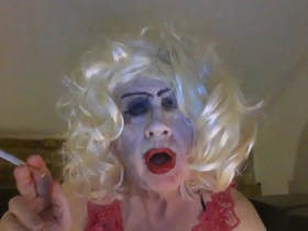 Sissy slut Sarah's craving for cock and her encounter with a mature, smoking transgender woman