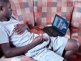 Black African twinks indulging in mutual masturbation