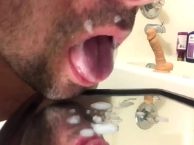 Masturbating to climax and savoring every drop