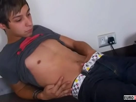Dylan James, the youthful twink, unveils his impressive manhood and masturbates vigorously
