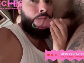 Amateur gay blowjob with a twist: piercing and body modification