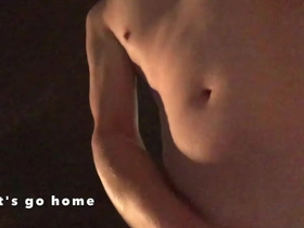 Midnight stroll naked and alone, a thrilling public exhibition