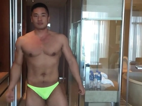 Tony, the hunky Asian male model, indulges in self-pleasure