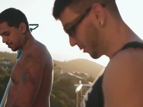 Twinks and their dads get wild on vacation in steamy gay blowjob scenes